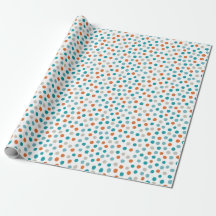 Blauwgroen Blauw en Sinaasappel Polka Dots Verpakk