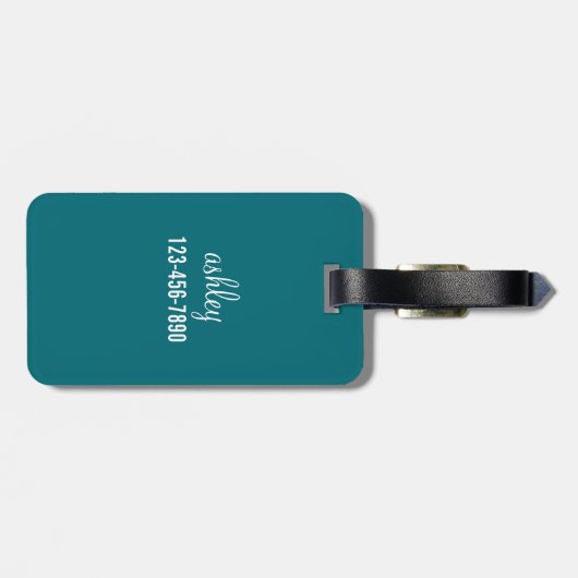 Blauwgroen blauw en warm roze Chevrons Aangepast m Bagagelabel (Achterkant horizontaal)