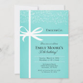 Blauwgroen blauw en wit cadeau verjaardagsfeestje  kaart (Voorkant)