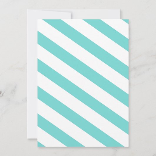 Blauwgroen blauw en wit cadeau verjaardagsfeestje  kaart (Achterkant)