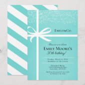 Blauwgroen blauw en wit cadeau verjaardagsfeestje  kaart (Voorkant / Achterkant)