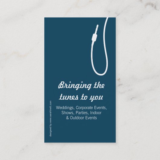blauwgroen blauw en wit DJ promoter visitekaartje (Achterkant)
