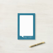 Blauwgroen Blauw en Wit Gesprek Bubble Gepersonali Post-it® Notes (Op bureau)