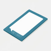 Blauwgroen Blauw en Wit Gesprek Bubble Gepersonali Post-it® Notes (Schuin)