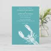 Blauwgroen blauw en wit langkorrelig kusthuwelijk kaart (Staand voorkant)