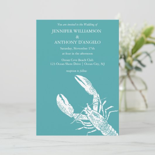 Blauwgroen blauw en wit langkorrelig kusthuwelijk kaart (Staand voorkant)