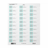 Blauwgroen Blauw en Wit Moderne Strepen met Monogr Etiket (Full Sheet)