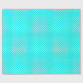 Blauwgroen blauw en wit poka-dots omslagpapier cadeaupapier (Vlak)