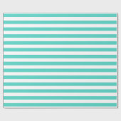 Blauwgroen blauw en wit Stripe patroon Cadeaupapier (Vlak)