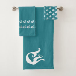 blauwgroen blauw en wit van de zeemeervis bad handdoek