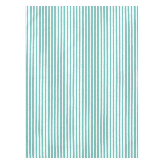 Blauwgroen blauw en wit verweerde look gestreept tafelkleed (Voorkant)