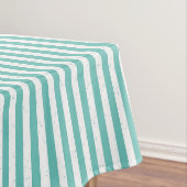 Blauwgroen blauw en wit verweerde look gestreept tafelkleed (Voorbeeld)