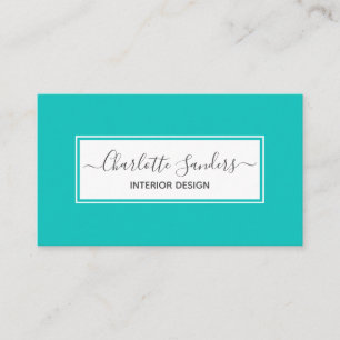 Blauwgroen blauw en wit visitekaartje