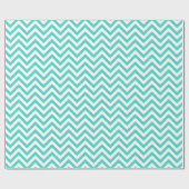 Blauwgroen blauw en wit Zigzag Stripes Chevron Pat Cadeaupapier (Vlak)