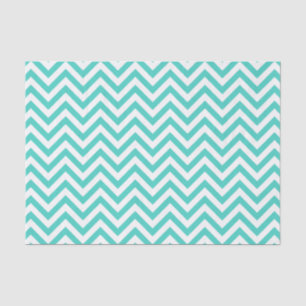 Blauwgroen blauw en wit Zigzag Stripes Chevron Pat Tissuepapier