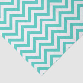 Blauwgroen blauw en wit Zigzag Stripes Chevron Pat Tissuepapier (Detail)