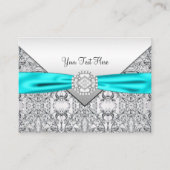 Blauwgroen blauw en zilver visitekaartje (Voorkant)