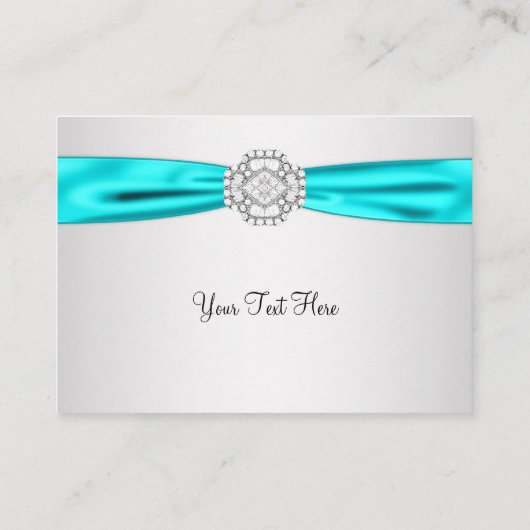 Blauwgroen blauw en zilver visitekaartje (Achterkant)