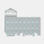 Blauwgroen blauw en zilveren bruiloft bedankdoosjes (Uitgevouwen)