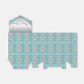 Blauwgroen blauw en zilveren bruiloft bedankdoosjes (Uitgevouwen)