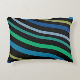 Blauwgroen blauw en zwart accent kussen