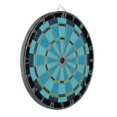 Blauwgroen blauw en zwart combo stack regeling dartbord (Voorkant Links)