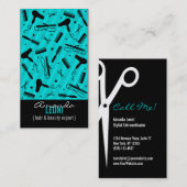 Blauwgroen blauw en zwart gereedschap Verticaal Visitekaartje (Voorkant / Achterkant)