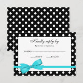 Blauwgroen blauw en zwart pooidop RSVP (Voorkant / Achterkant)