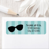 Blauwgroen blauw en zwart retourlabel etiket (Insitu)