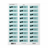 Blauwgroen blauw en zwart retourlabel etiket (Full Sheet)