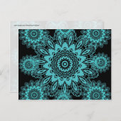 Blauwgroen Blauw en Zwarte Lace Snowflake Mandala Briefkaart (Voorkant / Achterkant)