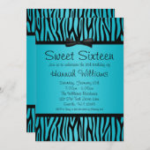 Blauwgroen Blauw en Zwarte Zebra Boot 16 Gezoet Kaart (Voorkant / Achterkant)