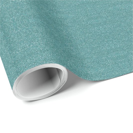 Blauwgroen/blauw Faux Glitter Cadeaupapier (Rol Hoek)