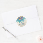 blauwgroen blauw faux gouden lotus logo ronde sticker (Envelop)