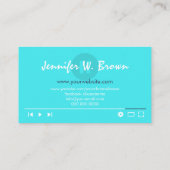 Blauwgroen blauw filmproductieeditor Videodirecteu Visitekaartje (Achterkant)