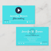 Blauwgroen blauw filmproductieeditor Videodirecteu Visitekaartje (Voorkant / Achterkant)