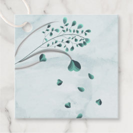 blauwgroen blauw gebladerte gunst tags bedankjes labels