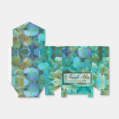 Blauwgroen blauw geel roze hortensia's bedankdoosjes (Uitgevouwen)