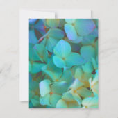 Blauwgroen blauw geel roze hortensia's bedankkaart (Achterkant)