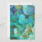 Blauwgroen blauw geel roze hortensia's kaart (Achterkant)