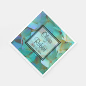 Blauwgroen blauw geel roze hortensia's servet (Hoek)