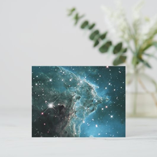 Blauwgroen blauw gekleurde aap briefkaart (Staand voorkant)