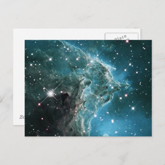 Blauwgroen blauw gekleurde aap briefkaart (Voorkant / Achterkant)