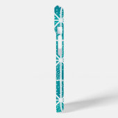 Blauwgroen Blauw Geometrisch Patroon Driehoek Stip Case-Mate iPhone Case (Achterkant / Links)