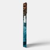 Blauwgroen blauw gepersonaliseerd glitter monogram Case-Mate iPhone case (Achterkant / Rechts)