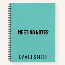 Blauwgroen Blauw Gepersonaliseerd Schetsboek met N Notitieboek