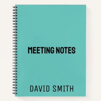Blauwgroen Blauw Gepersonaliseerd Schetsboek met N Notitieboek