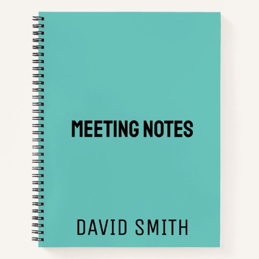 Blauwgroen Blauw Gepersonaliseerd Schetsboek met N Notitieboek (Voorkant)