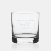 Blauwgroen blauw gepersonaliseerde bruiloft beste whisky glas (Achterkant)