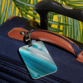 Blauwgroen blauw-geschuurd Agate Patroon Bagagelabel
